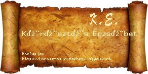 Körösztös Erzsébet névjegykártya