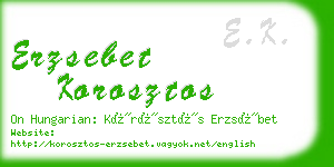 erzsebet korosztos business card